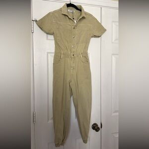 NWT-Zara Girls Denim Jumpsuit-Tan